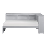 Orion Gray Twin Bookcase Corner Bed by Homelegance at Eve Furniture