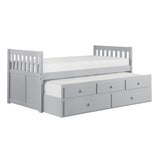 Orion Gray Twin Captains Trundle Bed by Homelegance at Eve Furniture