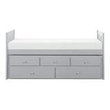 Orion Gray Twin Captains Trundle Bed by Homelegance at Eve Furniture