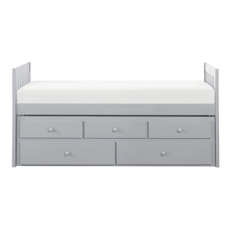 Orion Gray Twin Captains Trundle Bed by Homelegance at Eve Furniture