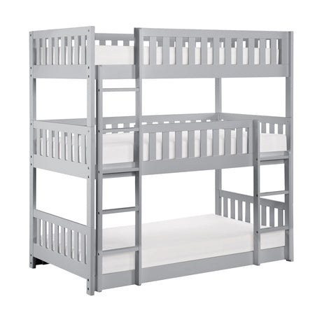 Orion Gray Twin Triple Bunk Bed by Homelegance at Eve Furniture