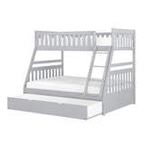 Orion Gray Twin/Full Bunk Bed with Twin Trundle by Homelegance at Eve Furniture