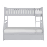 Orion Gray Twin/Full Bunk Bed with Twin Trundle by Homelegance at Eve Furniture
