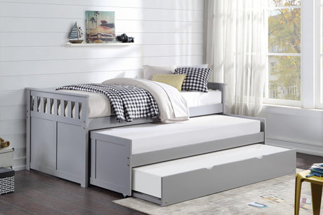 Orion Gray Twin/Twin Bed with Twin Trundle by Homelegance at Eve Furniture
