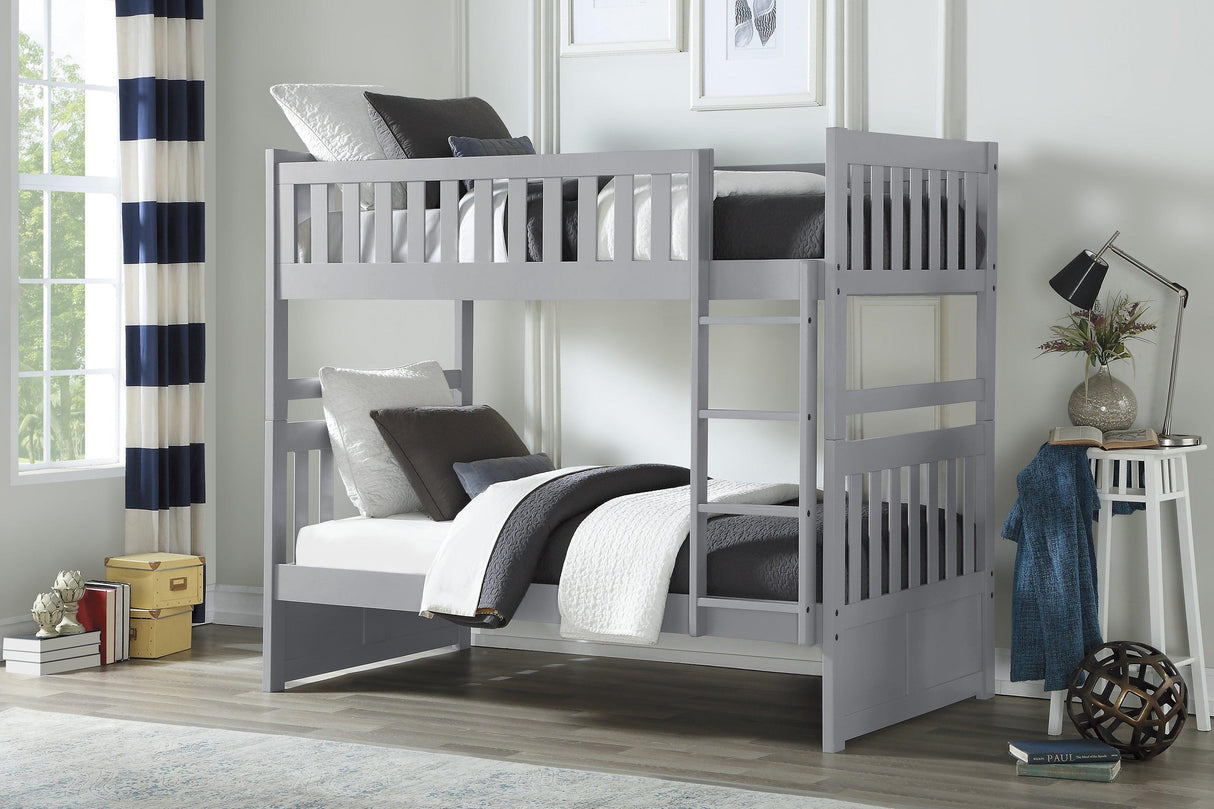 Orion Gray Twin/Twin Bunk Bed by Homelegance at Eve Furniture