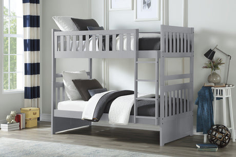 Orion Gray Twin/Twin Bunk Bed by Homelegance at Eve Furniture