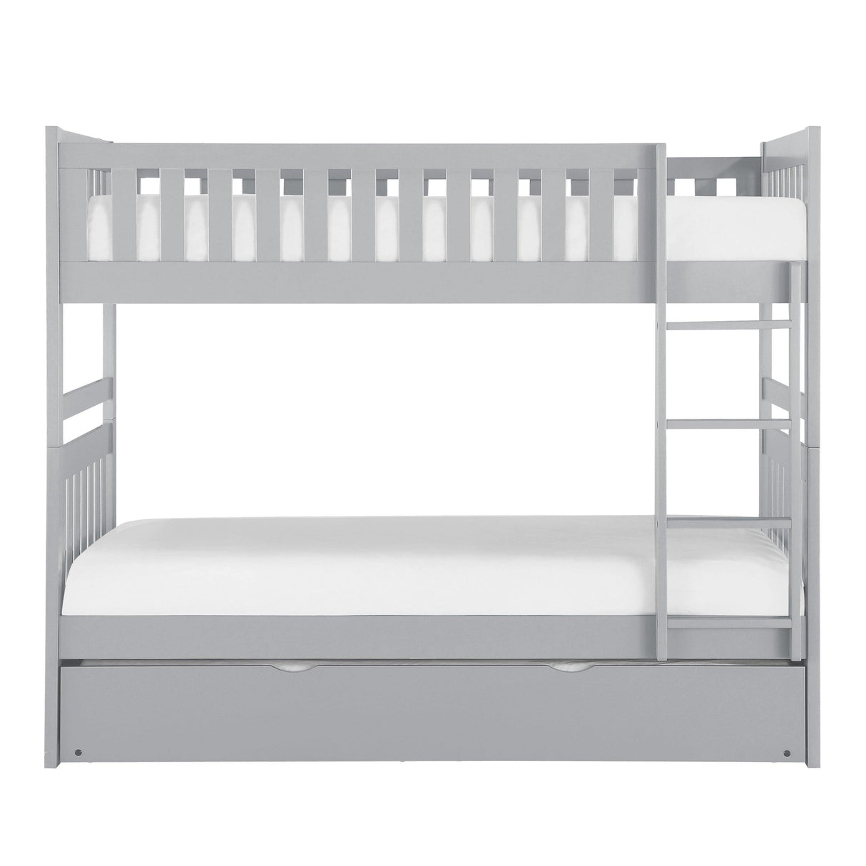 Orion Gray Twin/Twin Bunk Bed with Twin Trundle by Homelegance at Eve Furniture