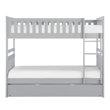 Orion Gray Twin/Twin Bunk Bed with Twin Trundle by Homelegance at Eve Furniture