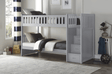Orion Gray Twin/Twin Step Bunk Bed by Homelegance at Eve Furniture