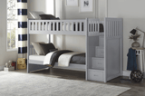 Orion Gray Twin/Twin Step Bunk Bed by Homelegance at Eve Furniture
