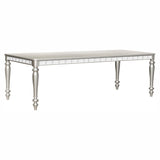 Orsina Silver Mirrored Extendable Dining Table by Homelegance at Eve Furniture