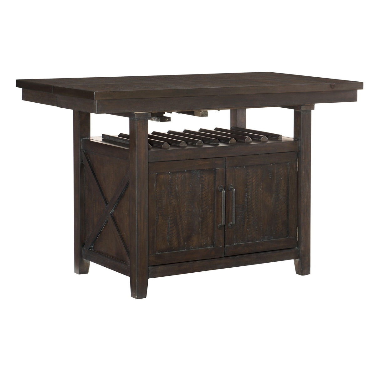 Oxton Dark Cherry/Fabric Extendable Counter Height Set by Homelegance at Eve Furniture