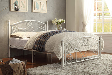 Pallina White Full Metal Platfom Bed by Homelegance at Eve Furniture