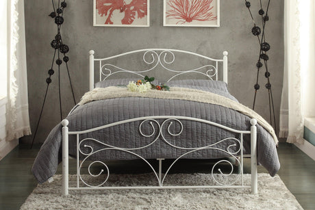 Pallina White Full Metal Platfom Bed by Homelegance at Eve Furniture