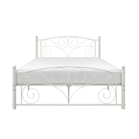 Pallina White Full Metal Platfom Bed by Homelegance at Eve Furniture