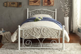 Pallina White Twin Metal Platfom Bed by Homelegance at Eve Furniture