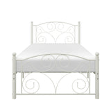 Pallina White Twin Metal Platfom Bed by Homelegance at Eve Furniture