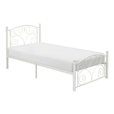 Pallina White Twin Metal Platfom Bed by Homelegance at Eve Furniture