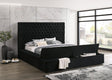 Paris Black Velvet Queen Storage Platform Bed by Happy Homes at Eve Furniture
