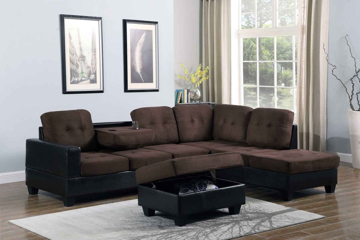 Park Place Brown Sectional with Storage Ottoman [Special Price] by New Era Innovations at Eve Furniture