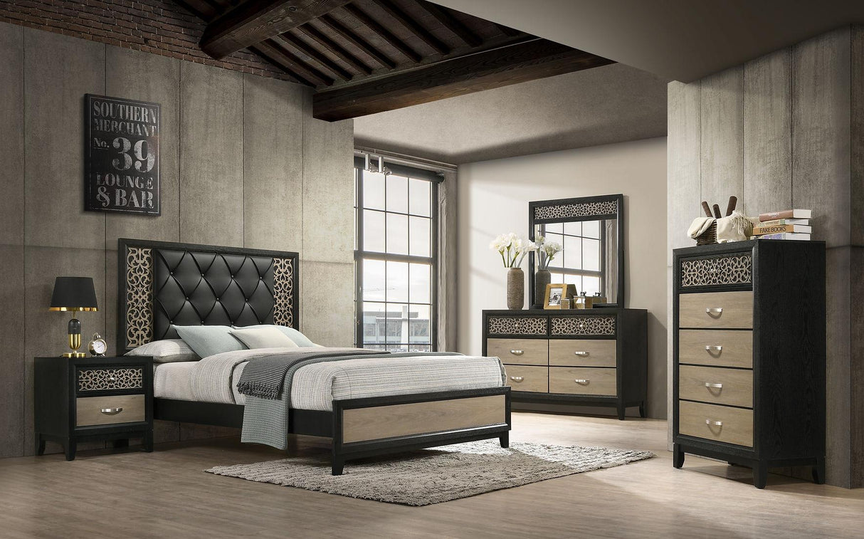 Paro Black Panel Bedroom Set by New Era Innovations at Eve Furniture