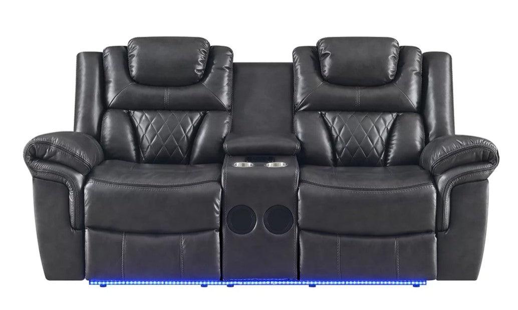 Party Time Grey 3-Piece Power Reclining Living Room Set by New Era Innovations at Eve Furniture