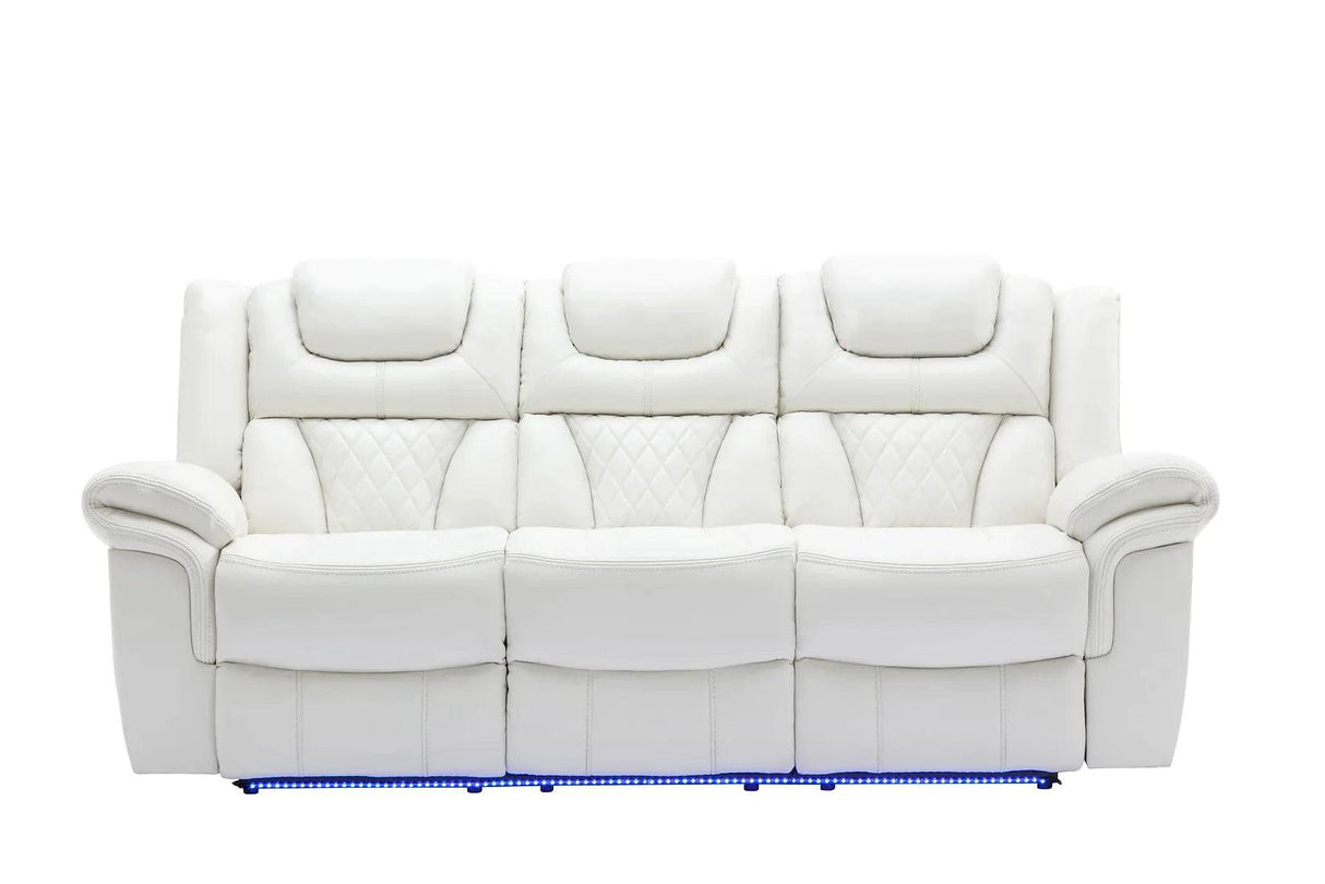 Party Time White 3-Piece Power Reclining Living Room Set by New Era Innovations at Eve Furniture