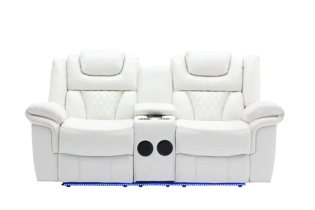 Party Time White 3-Piece Power Reclining Living Room Set by New Era Innovations at Eve Furniture