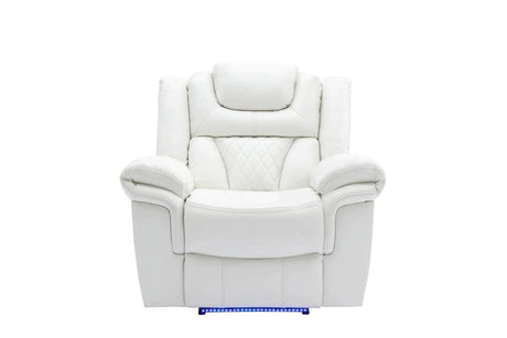 Party Time White 3-Piece Power Reclining Living Room Set by New Era Innovations at Eve Furniture