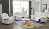 Party Time White 3-Piece Power Reclining Living Room Set by New Era Innovations at Eve Furniture