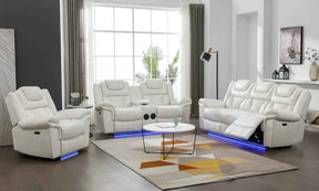 Party Time White 3-Piece Power Reclining Living Room Set by New Era Innovations at Eve Furniture