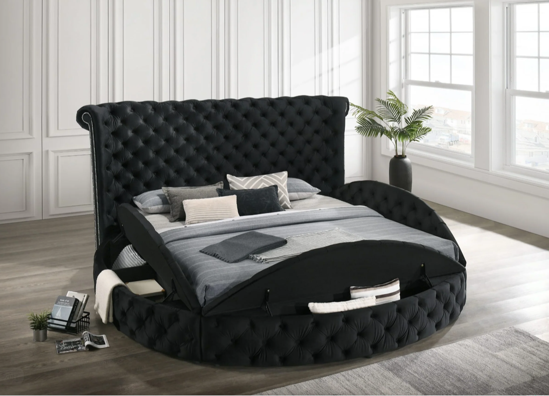 Penthouse Black Queen Storage Platform Bed