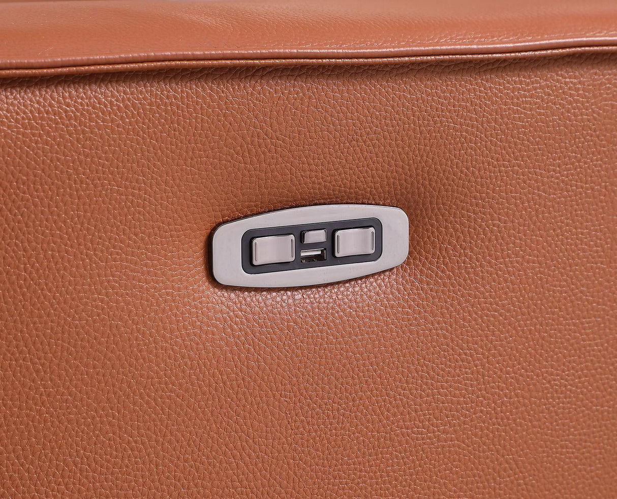 Picasso Caramel 7-Piece 3-Power Reclining Sectional by New Era Innovations at Eve Furniture