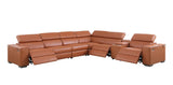 Picasso Caramel 7-Piece 3-Power Reclining Sectional by New Era Innovations at Eve Furniture