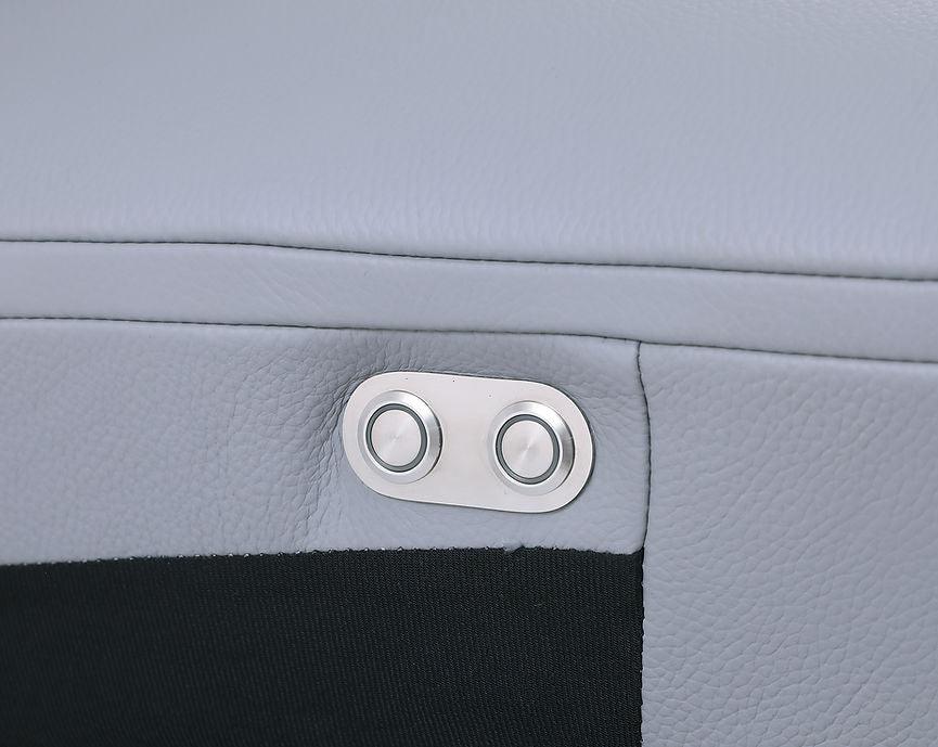 Picasso Light Blue 6-Piece 2-Power Reclining Sectional by New Era Innovations at Eve Furniture