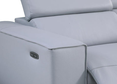 Picasso Light Blue 6-Piece 2-Power Reclining Sectional by New Era Innovations at Eve Furniture