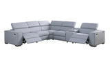 Picasso Light Blue 6-Piece 2-Power Reclining Sectional by New Era Innovations at Eve Furniture