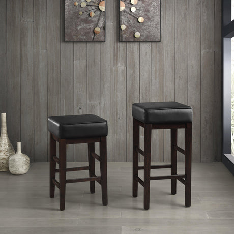 Pittsville Black/Espresso Counter Height Stool, Set of 2 by Homelegance at Eve Furniture