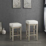 Pittsville White/Espresso Pub Height Stool, Set of 2 by Homelegance at Eve Furniture