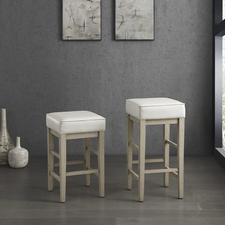 Pittsville White/Espresso Pub Height Stool, Set of 2 by Homelegance at Eve Furniture