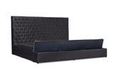 Prague Black Velvet King Upholstered Storage Platform Bed by Homelegance at Eve Furniture