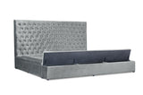 Prague Gray Velvet Queen Upholstered Storage Platform Bed by Homelegance at Eve Furniture