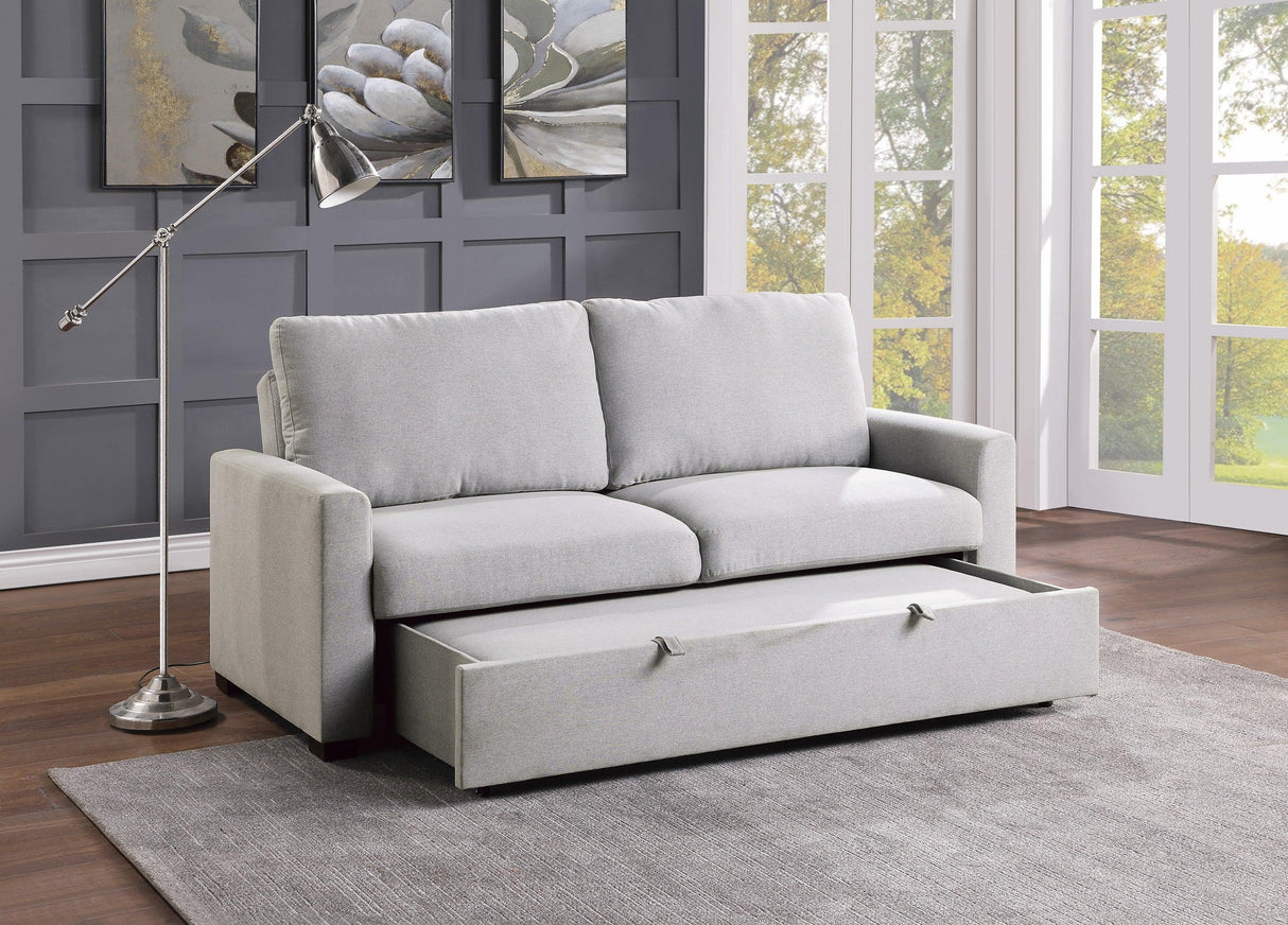 Price Gray Convertible Studio Sofa with Pull-out Bed by Homelegance at Eve Furniture