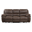 Proctor Brown Microfiber Power Double Reclining Sofa by Homelegance at Eve Furniture