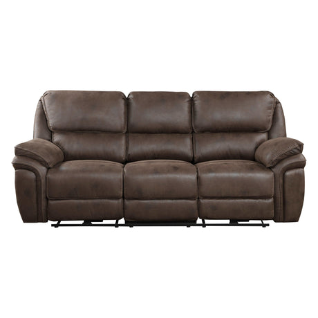 Proctor Brown Microfiber Power Double Reclining Sofa by Homelegance at Eve Furniture