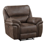 Proctor Brown Microfiber Power Reclining Chair by Homelegance at Eve Furniture