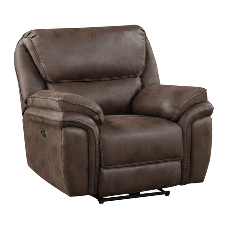 Proctor Brown Microfiber Power Reclining Chair by Homelegance at Eve Furniture