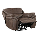 Proctor Brown Microfiber Power Reclining Chair by Homelegance at Eve Furniture