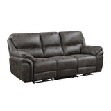 Proctor Gray Microfiber Power Double Reclining Sofa by Homelegance at Eve Furniture