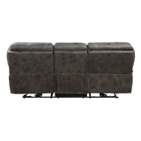 Proctor Gray Microfiber Power Double Reclining Sofa by Homelegance at Eve Furniture